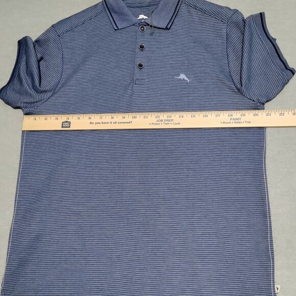 Tommy Bahama Men's Coastline Polo Shirt Size Small Navy Blue Striped NWOT - Picture 6 of 13